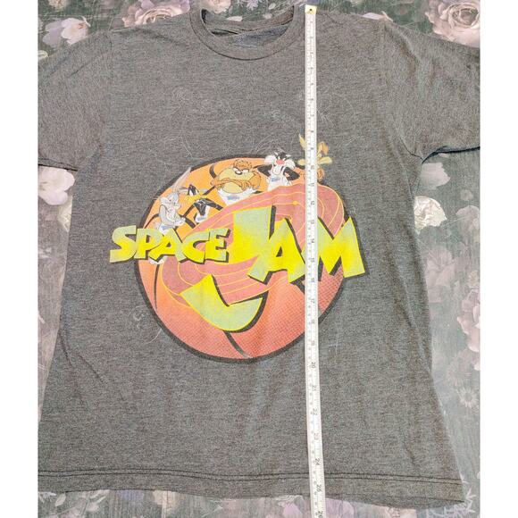 Space Jam Looney Tunes Graphic T-Shir Short Sleeve Crew Neck Heather Gray Mens S - Picture 5 of 6